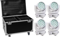 Set Moving Head Eurolite Set 4x LED TMH-X4 white + Case with wheels