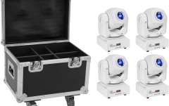 Set Moving-Head-Spot + case Eurolite Set 4x LED TMH-S60 Moving-Head-Spot wh + Case