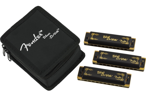Blues DeVille Harmonica Pack of 3 with Case