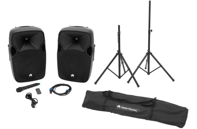 Set OMNITRONIC XFM-212AP + suport difuzor MOVE MK2 Omnitronic Set XFM-212AP + Speaker stand MOVE MK2