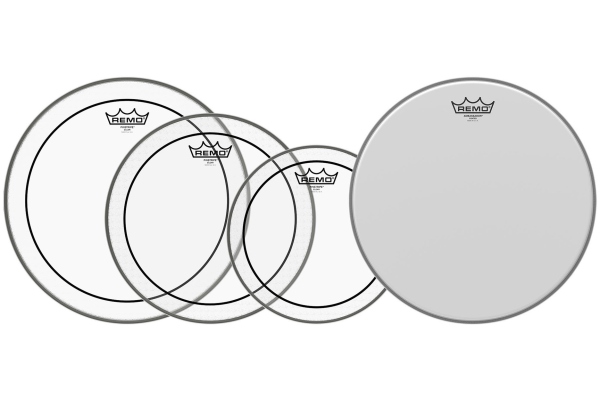 Remo Drumhead Set Pro Pack Pinstripe Clear 10", 12", 14" + free 14"