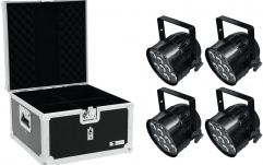set PAR-56 Spot cu 9 x 10 W 6 în 1 LED, inclusiv flightcase Eurolite Set 4x LED PAR-56 HCL Short sw + EPS Case