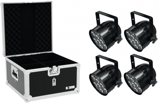 set PAR-56 Spot cu 9 x 8 W 4 în 1 LED, inclusiv flightcase
 Eurolite Set 4x LED PAR-56 QCL Short sw + EPS Case