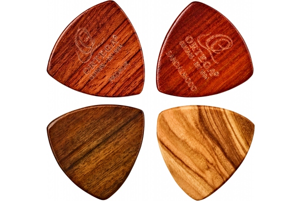 wood picks assortment - 4pc pack / olive / padouk / sandel / chacate XL