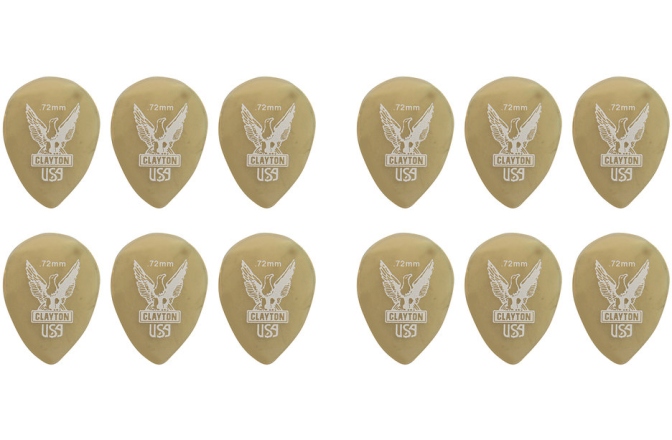 Set pene de chitara Clayton Pene de chitara Ultem Gold 0,72mm 12 bucati