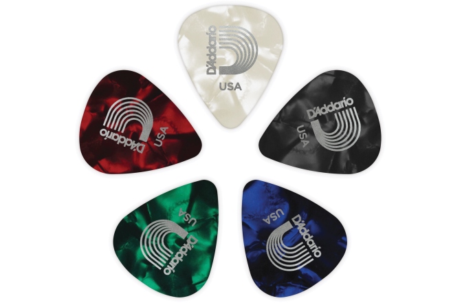 Set pene de chitară Daddario Assorted Pearl Celluloid 10 pack Light