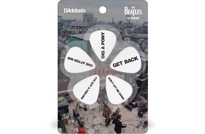 Set pene de chitară Daddario Beatles Get Back 10-Pack Light