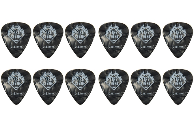 Set pene de chitara Fire&Stone Pana F&S Mix Celluloid 0,81 mm, negru perloid set