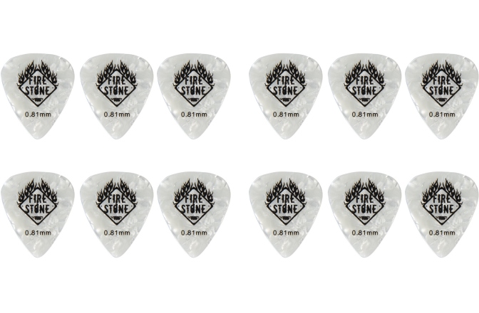 Set pene de chitara Fire&Stone Pana F&S Mix Celluloid 0,81 mm, perloid-alb set