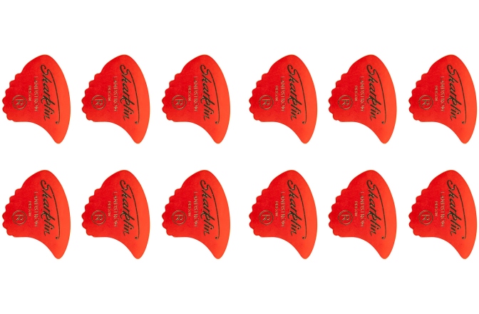 Set pene de chitara Shark Fin Goldprint Soft, rosu set 12