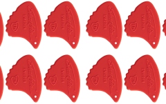 Set pene de chitara Shark Fin  Relief 0,55mm soft rosu set 12