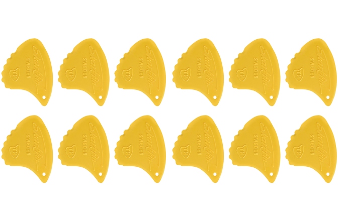 Set pene de chitara Shark Fin Relief 0,65mm medium galben set 12