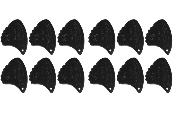 Set pene de chitara Shark Fin  Relief 1,15 mm extra-hard negru set 12