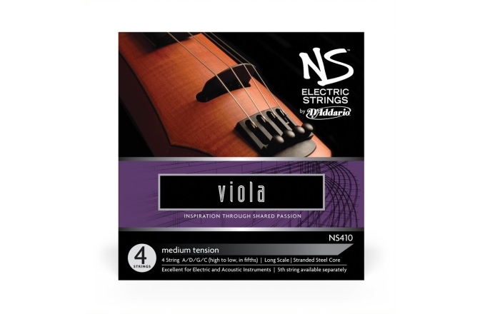 Set pentru violă electronică Daddario NS Electric Viola String Set Long Scale MT
