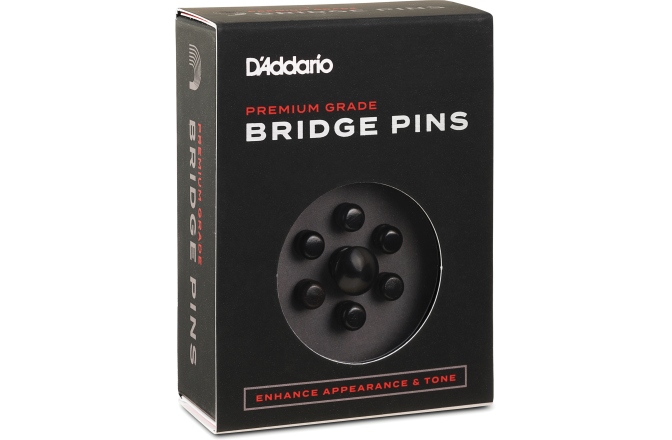 Set pini corzi și end pin Daddario Ebony Bridge Pins with End Pin Set Ebony