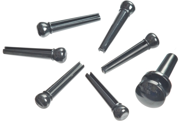 Injected Molded Bridge Pins with End Pin Set of 7 Ebony Injected Molded Bridge Pins with End Pin Set of 7 Ebony