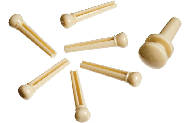 Injected Molded Bridge Pins with End Pin Set of 7 Ivory Injected Molded Bridge Pins with End Pin Set of 7 Ivory
