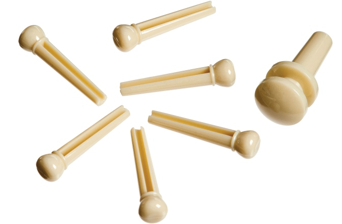 Set pini corzi și end pin Daddario Injected Molded Bridge Pins with End Pin Set of 7 Ivory