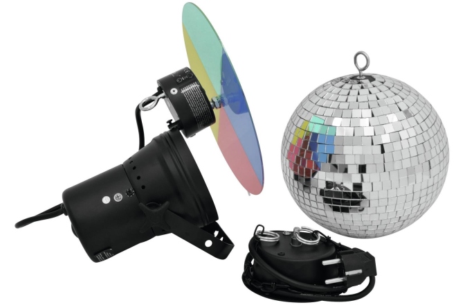 Set Pinspot cu Glob Disco Eurolite Mirror Ball Set 20cm with Pinspot