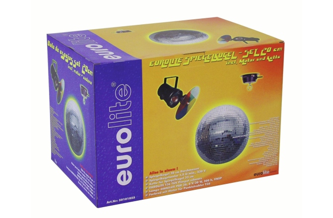 Set Pinspot cu Glob Disco Eurolite Mirror Ball Set 20cm with Pinspot