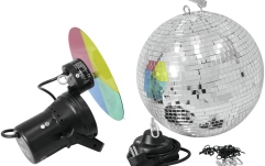 Set Pinspot cu Glob Disco Eurolite Mirror Ball Set 30cm with Pinspot