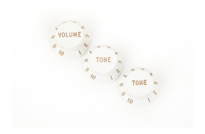 Set Potențiometre Fender Stratocaster Knobs White (Volume Tone) 