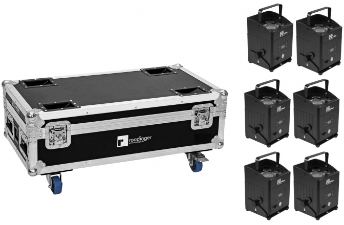 Set proiectoare Eurolite 6x AKKU IP UP-4 Plus HCL Spot WDMX + Case cu funcție de încărcare