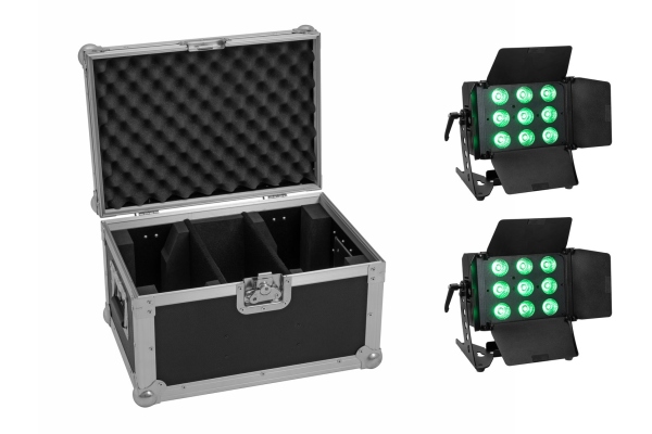 Set 2x LED CLS-9 QCL RGB/WW 9x7W + Case