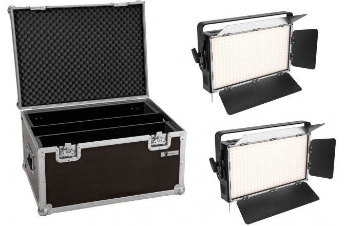 Set proiector Eurolite Set 2x LED PLL-360 6000K Panel + Case