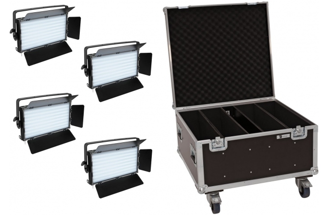 Set proiector Eurolite Set 4x LED PLL-480 CW/WW Panel + Case
