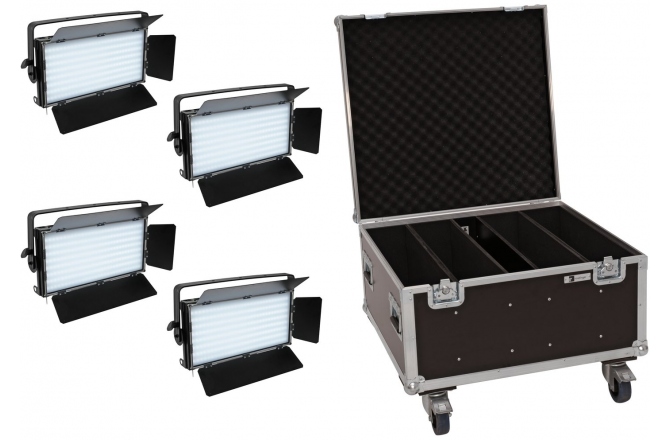 Set proiector Eurolite Set 4x LED PLL-480 QCL Panel + Case