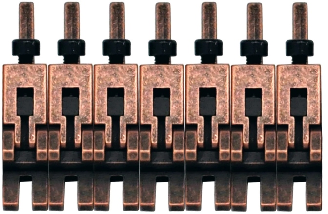 Set saddles Floydrose Floyd Rose  FRP17BSSAB - 1000 Series Pro 7-String Saddle Set - Antique Bronze