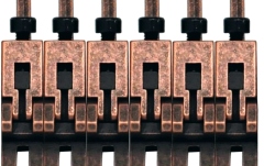Set saddles Floydrose Floyd Rose  FRP1BSSAB - 1000 Series Pro 6-String Saddle Set - Antique Bronze