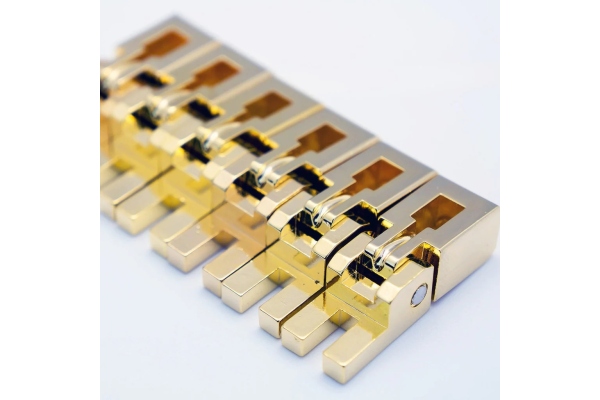 FRS27BSSSG - Special Series 7-String Bridge Saddles Set - Satin Gold FRS27BSSSG - Special Series 7-String Bridge Saddles Set - Satin Gold