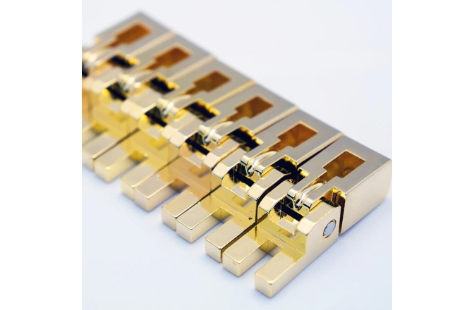 Set saddles Floydrose Floyd Rose  FRS27BSSSG - Special Series 7-String Bridge Saddles Set - Satin Gold