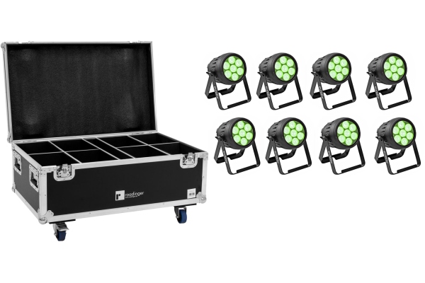 Set 8x LED IP PAR 7x10W RGBL Spot + Case Set 8x LED IP PAR 7x10W RGBL Spot + Case