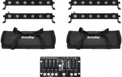 Set Spotlight Eurolite Set 4x LED BAR-6 QCL RGBW + 2x Soft Bag + Controller