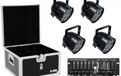 Set Spoturi Eurolite Set 4x LED PAR-56 HCL bk + Case + Controller