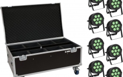 Set Spoturi LED Eurolite Set 8x LED IP PAR 7x9W SCL Spot + Case with wheels