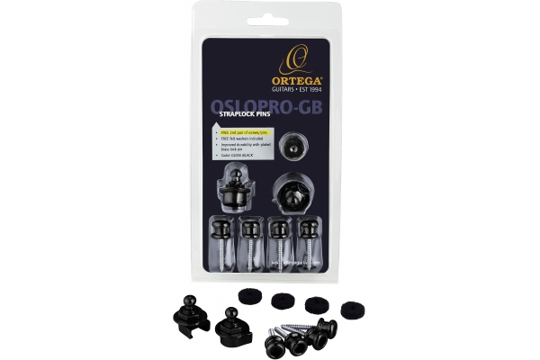 Strap Lock Pin Pro Version Gloss Black - Inclusive FREE pair of screws/pins