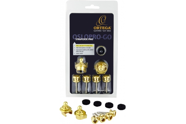 Strap Lock Pin Pro Version Gold - Inclusive FREE pair of screws/pins