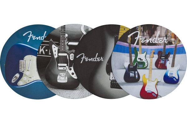Guitars Coasters 4-Pack Multi-Color Leather