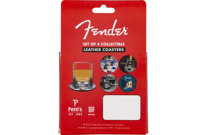 Set Suport de Pahare Fender Guitars Coasters 4-Pack Multi-Color Leather