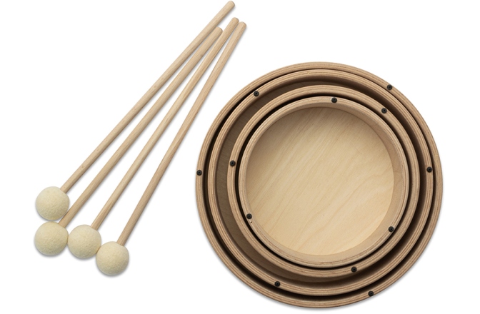 Set tobe din lemn Rohema Wooden Tom Set Natural 