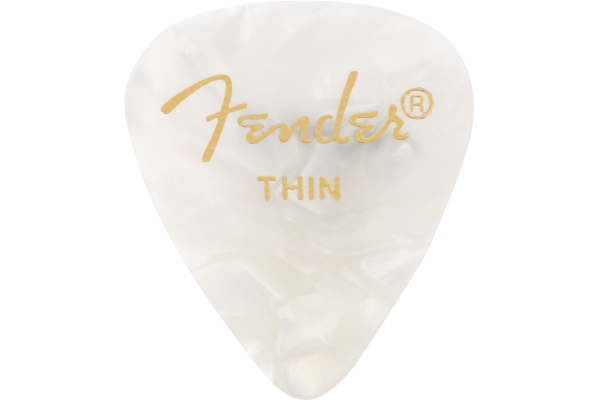 Fender Premium Celluloid 351 Shape Picks Thin White Moto 12-Pack