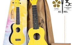 Set ukulele sopran Ortega KEIKI K2 Series Ukulele Set 4 String ''Lemon Grass" - incl. Gymbag/H-Tuner/5 Picks/Strap