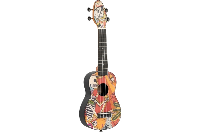 Set ukulele sopran Ortega KEIKI Ukulele Set ''El Muerto" - incl. Gymbag/H-Tuner/5 Picks/Strap