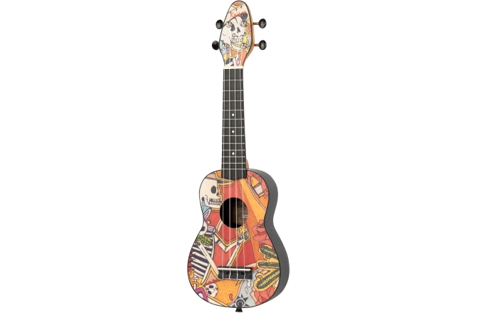 Set ukulele sopran Ortega KEIKI Ukulele Set ''El Muerto" - incl. Gymbag/H-Tuner/5 Picks/Strap