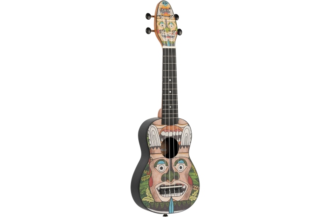 Set ukulele sopran Ortega KEIKI Ukulele Set ''Totem" - incl. Gymbag/H-Tuner/5 Picks/Strap
