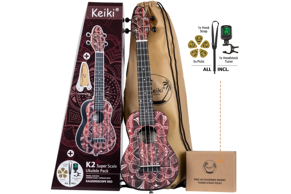 KEIKI K2 Series Superscale Ukulele Set 4 String K2SS-RKC KEIKI K2 Series Superscale Ukulele Set 4 String K2SS-RKC